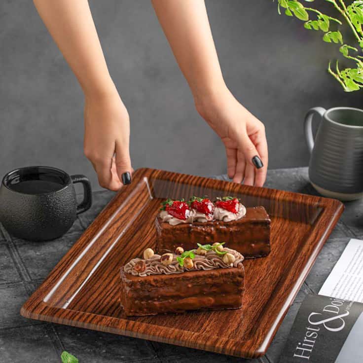 قیمت سینی پلاستیکی طرح چوب  با کیفیت ارزان + خرید عمده